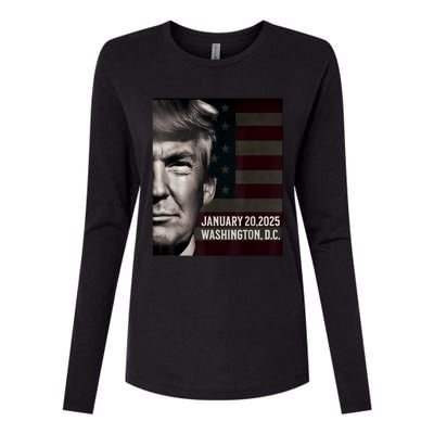 President Donald Trump 2025 Inauguration Date Commemorative Womens Cotton Relaxed Long Sleeve T-Shirt