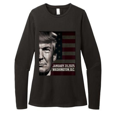 President Donald Trump 2025 Inauguration Date Commemorative Womens CVC Long Sleeve Shirt