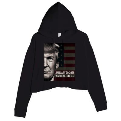 President Donald Trump 2025 Inauguration Date Commemorative Crop Fleece Hoodie