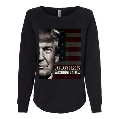 President Donald Trump 2025 Inauguration Date Commemorative Womens California Wash Sweatshirt