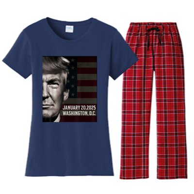 President Donald Trump 2025 Inauguration Date Commemorative Women's Flannel Pajama Set