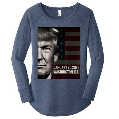 President Donald Trump 2025 Inauguration Date Commemorative Women's Perfect Tri Tunic Long Sleeve Shirt