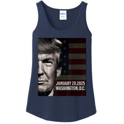 President Donald Trump 2025 Inauguration Date Commemorative Ladies Essential Tank