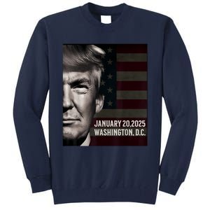 President Donald Trump 2025 Inauguration Date Commemorative Tall Sweatshirt