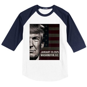 President Donald Trump 2025 Inauguration Date Commemorative Baseball Sleeve Shirt