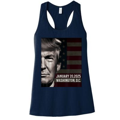 President Donald Trump 2025 Inauguration Date Commemorative Women's Racerback Tank