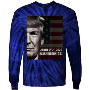 President Donald Trump 2025 Inauguration Date Commemorative Tie-Dye Long Sleeve Shirt