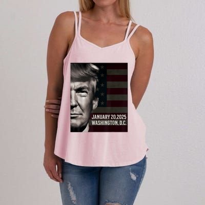 President Donald Trump 2025 Inauguration Date Commemorative Women's Strappy Tank