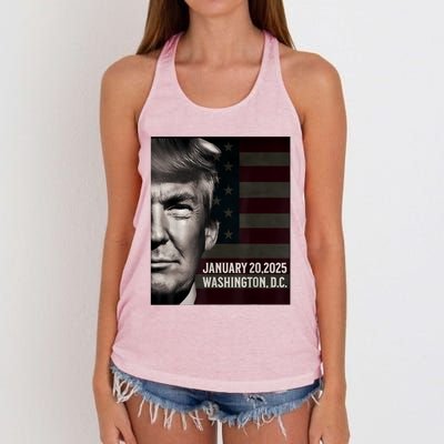 President Donald Trump 2025 Inauguration Date Commemorative Women's Knotted Racerback Tank