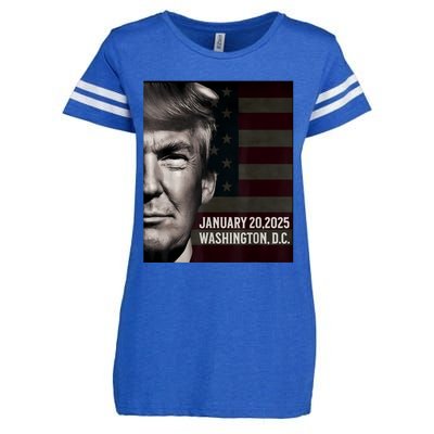 President Donald Trump 2025 Inauguration Date Commemorative Enza Ladies Jersey Football T-Shirt