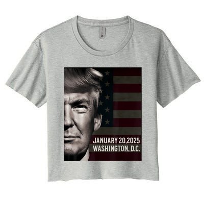 President Donald Trump 2025 Inauguration Date Commemorative Women's Crop Top Tee