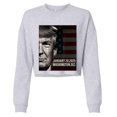 President Donald Trump 2025 Inauguration Date Commemorative Cropped Pullover Crew