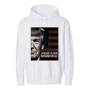 President Donald Trump 2025 Inauguration Date Commemorative Garment-Dyed Fleece Hoodie