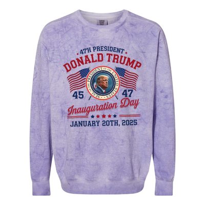 President Donald Trump Inauguration Day 2025 Memorabilia Colorblast Crewneck Sweatshirt