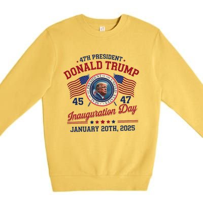 President Donald Trump Inauguration Day 2025 Memorabilia Premium Crewneck Sweatshirt