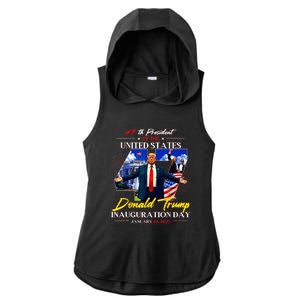 President Donald Trump Inauguration Day 2025 47th Usa Flag Ladies PosiCharge Tri-Blend Wicking Draft Hoodie Tank