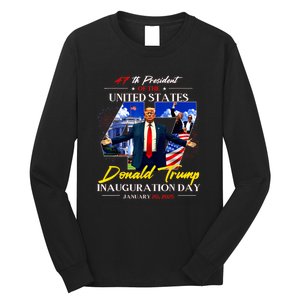 President Donald Trump Inauguration Day 2025 47th Usa Flag Long Sleeve Shirt