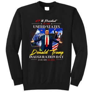 President Donald Trump Inauguration Day 2025 47th Usa Flag Sweatshirt