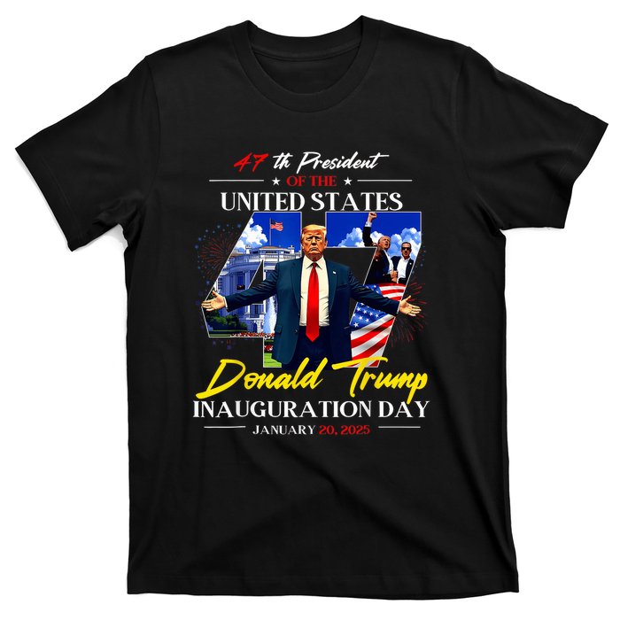 President Donald Trump Inauguration Day 2025 47th Usa Flag T-Shirt