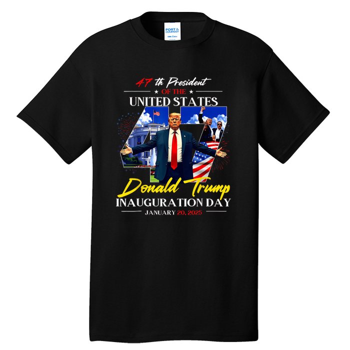 President Donald Trump Inauguration Day 2025 47th Usa Flag Tall T-Shirt