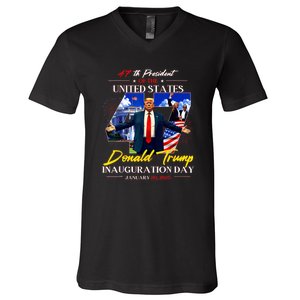 President Donald Trump Inauguration Day 2025 47th Usa Flag V-Neck T-Shirt