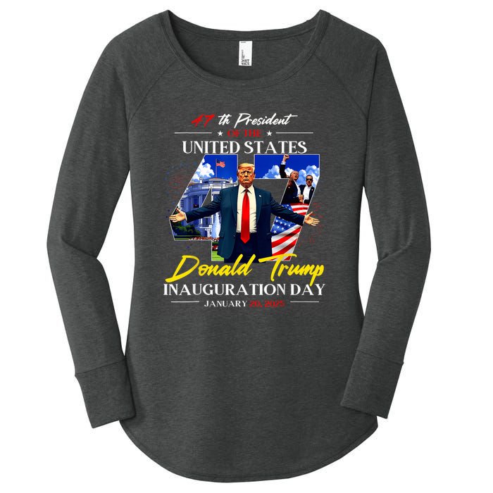 President Donald Trump Inauguration Day 2025 47th Usa Flag Women's Perfect Tri Tunic Long Sleeve Shirt