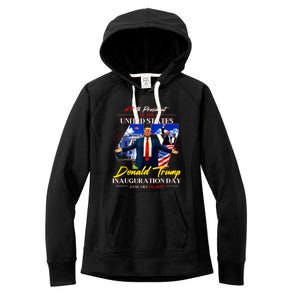 President Donald Trump Inauguration Day 2025 47th Usa Flag Women's Fleece Hoodie