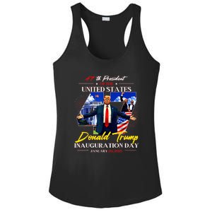 President Donald Trump Inauguration Day 2025 47th Usa Flag Ladies PosiCharge Competitor Racerback Tank