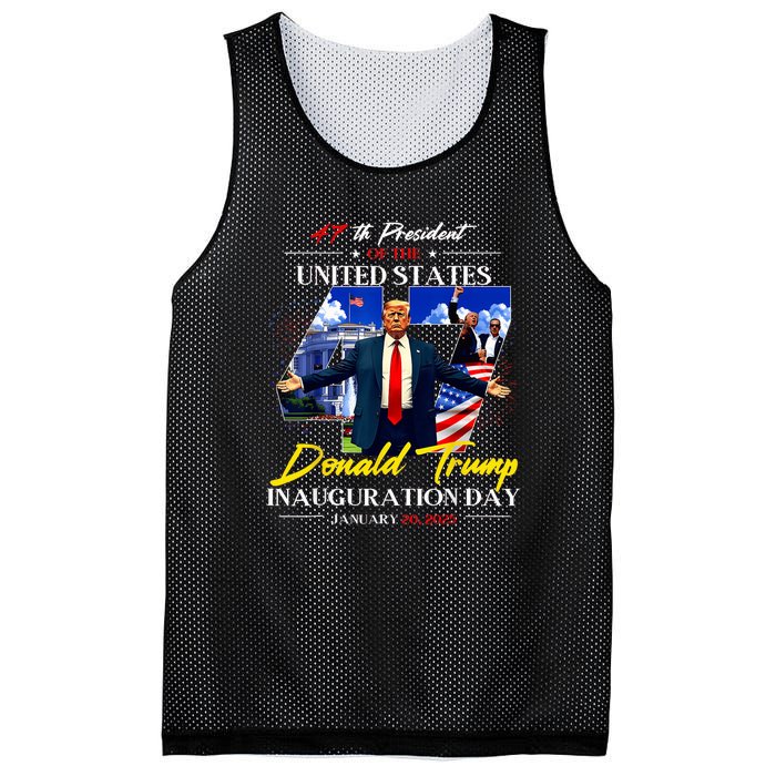 President Donald Trump Inauguration Day 2025 47th Usa Flag Mesh Reversible Basketball Jersey Tank