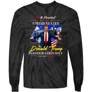 President Donald Trump Inauguration Day 2025 47th Usa Flag Tie-Dye Long Sleeve Shirt