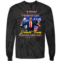 President Donald Trump Inauguration Day 2025 47th Usa Flag Tie-Dye Long Sleeve Shirt