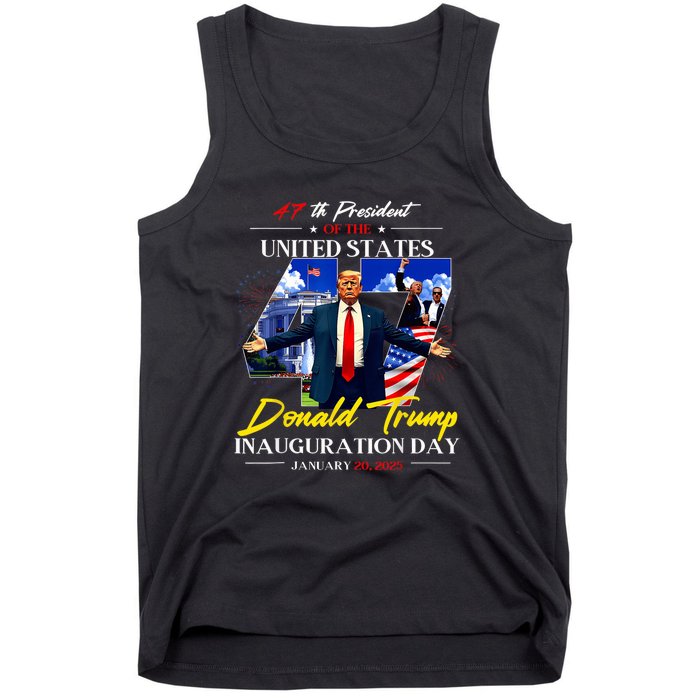 President Donald Trump Inauguration Day 2025 47th Usa Flag Tank Top