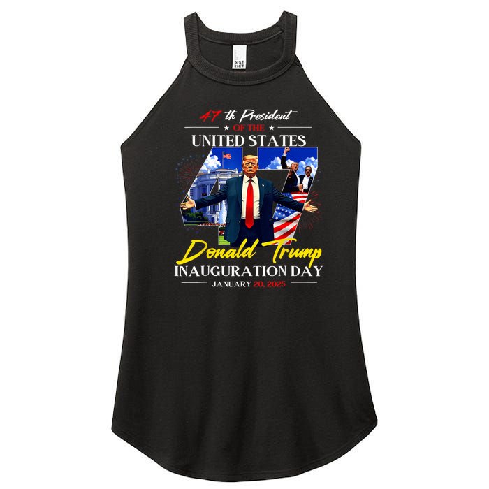 President Donald Trump Inauguration Day 2025 47th Usa Flag Women's Perfect Tri Rocker Tank