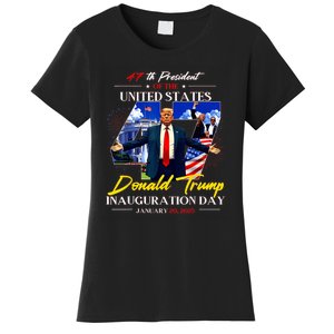 President Donald Trump Inauguration Day 2025 47th Usa Flag Women's T-Shirt