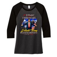 President Donald Trump Inauguration Day 2025 47th Usa Flag Women's Tri-Blend 3/4-Sleeve Raglan Shirt