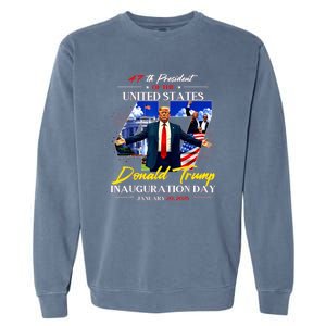 President Donald Trump Inauguration Day 2025 47th Usa Flag Garment-Dyed Sweatshirt