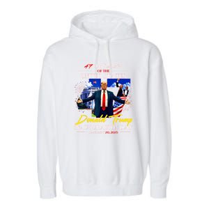 President Donald Trump Inauguration Day 2025 47th Usa Flag Garment-Dyed Fleece Hoodie