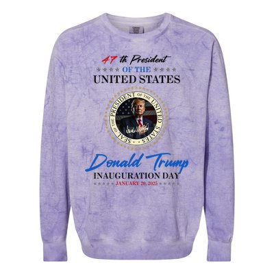 President Donald Trump Inauguration Day 2025 Memorabilia Colorblast Crewneck Sweatshirt