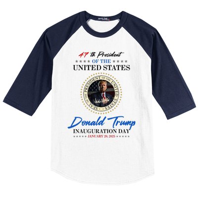 President Donald Trump Inauguration Day 2025 Memorabilia Baseball Sleeve Shirt