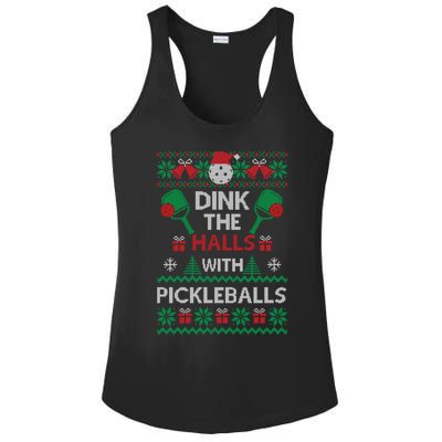 Pickleball Dink The Halls Ugly Christmas Pickleball Gift Ladies PosiCharge Competitor Racerback Tank