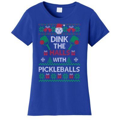 Pickleball Dink The Halls Ugly Christmas Pickleball Gift Women's T-Shirt