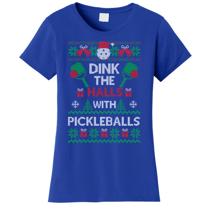 Pickleball Dink The Halls Ugly Christmas Pickleball Gift Women's T-Shirt