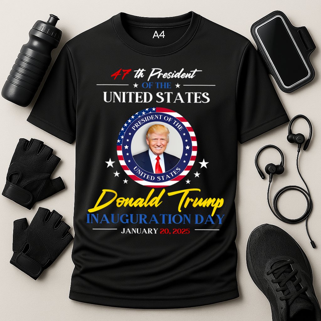 President Donald Trump Inauguration Day 2025 47th President Cooling Performance Crew T-Shirt