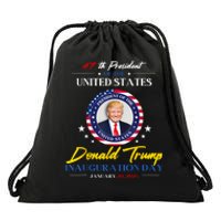 President Donald Trump Inauguration Day 2025 47th President Drawstring Bag