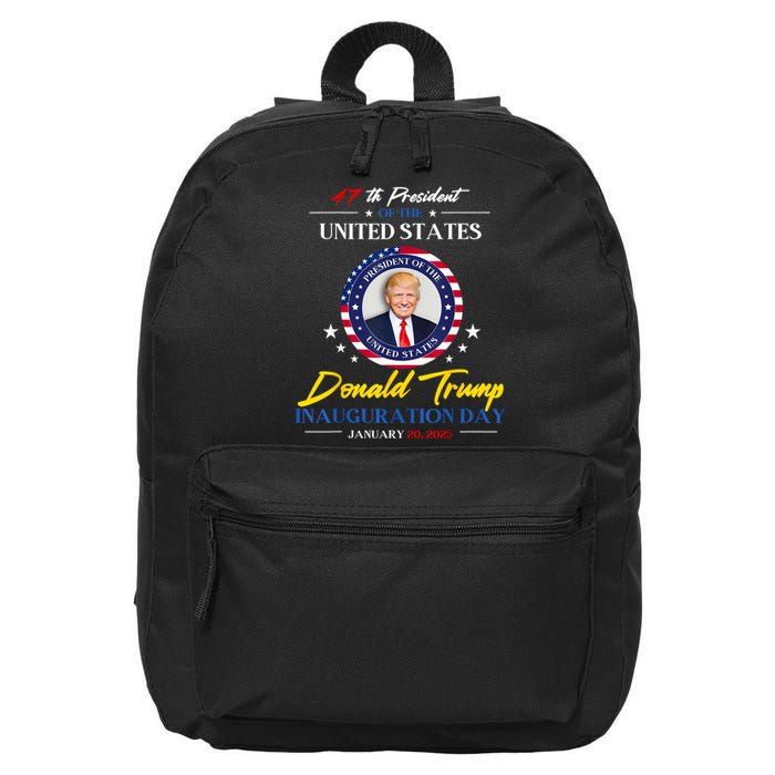 President Donald Trump Inauguration Day 2025 47th President 16 in Basic Backpack