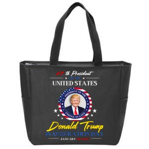 President Donald Trump Inauguration Day 2025 47th President Zip Tote Bag