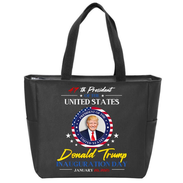 President Donald Trump Inauguration Day 2025 47th President Zip Tote Bag