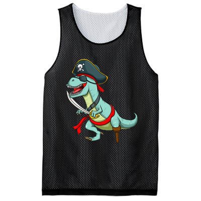 Pirate Dinosaur T Rex Funny Tyrannosaurus Halloween Costume Mesh Reversible Basketball Jersey Tank