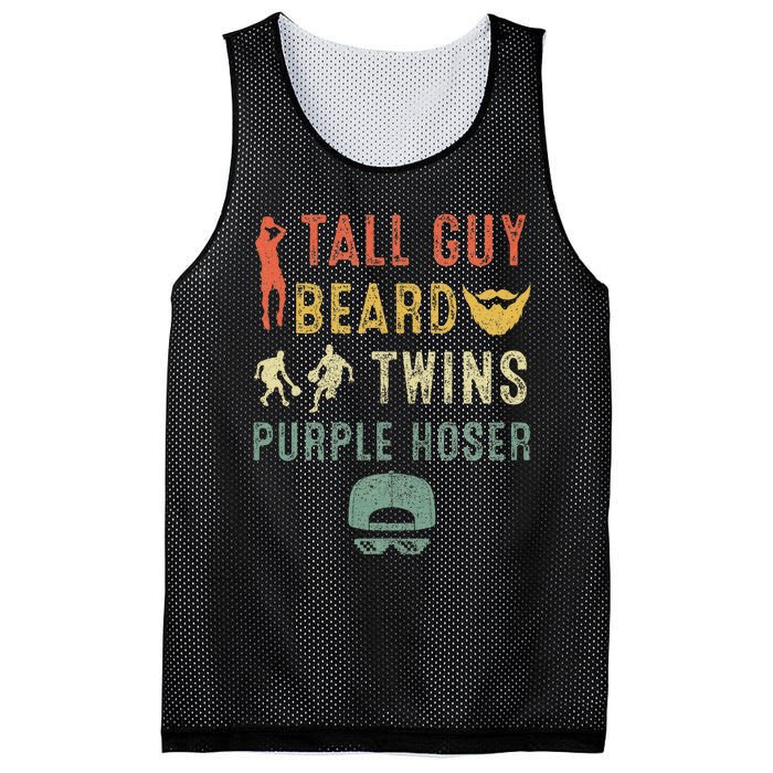 Perfect Dude Tall Guy Beard Twins Purple Hoser Mesh Reversible Basketball Jersey Tank