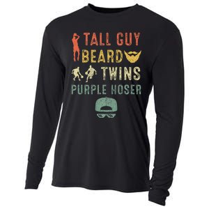 Perfect Dude Tall Guy Beard Twins Purple Hoser Cooling Performance Long Sleeve Crew